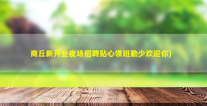 商丘新开业夜场招聘贴心领班勤少欢迎你)